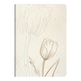 Jegyzetfüzet Clairefontaine Tulip paper, A/5, textil gerinc, 14,8x21cm, 32 lapos, pontozott   Jegyzetfüzet Clairefontaine Tulip paper, A/5, textil gerinc, 14,8x21cm, 32 lapos, pontozott