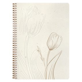 Jegyzetfüzet Clairefontaine Tulip paper, spirálos, A/4, 21x29,7cm, 74 lapos, pontozott   Jegyzetfüzet Clairefontaine Tulip paper, spirálos, A/4, 21x29,7cm, 74 lapos, pontozott