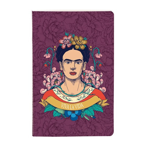 Jegyzetfüzet Clairefontaine Frida Kahlo 9x14 cm, 48 lapos, vonalas, vegyes minta