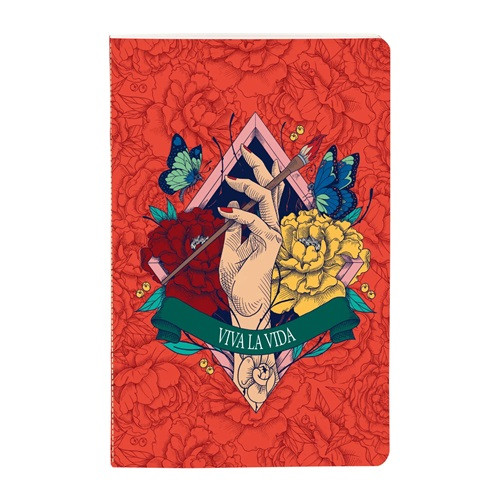 Jegyzetfüzet Clairefontaine Frida Kahlo 9x14 cm, 48 lapos, vonalas, vegyes minta
