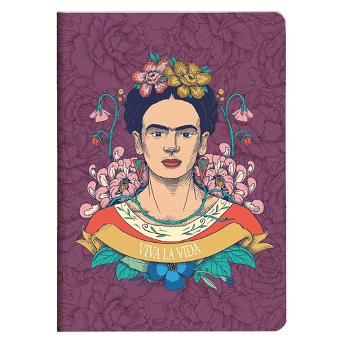 Jegyzetfüzet Clairefontaine Frida Kahlo, A/5, 14,8x21 cm, 32 lapos, vonalas, vegyes minta