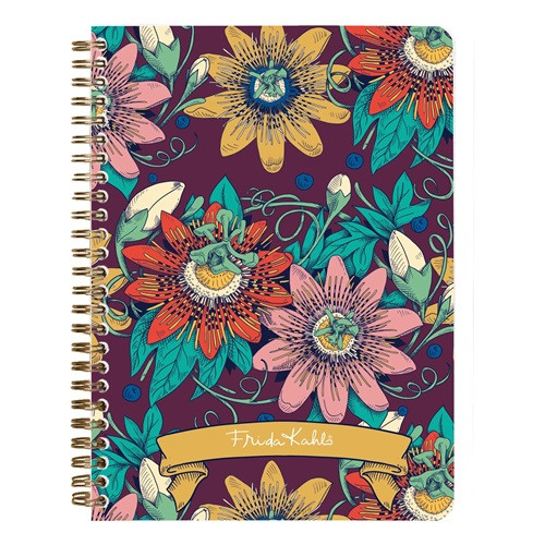 Jegyzetfüzet Clairefontaine Frida Kahlo A/5, spirálos, 74 lapos, vonalas, vegyes minta