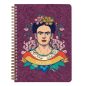 Jegyzetfüzet Clairefontaine Frida Kahlo A/5, spirálos, 74 lapos, vonalas, vegyes minta