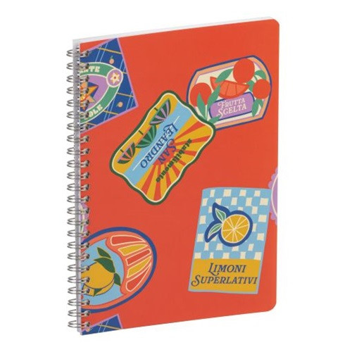 Jegyzetfüzet Clairefontaine Dolce Amore A/5, spirálos, 74 lapos, vonalas, vegyes minta