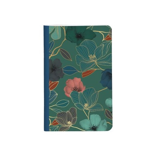 Jegyzetfüzet Clairefontaine Gaia kék 7,5x12 cm, 24 lapos, vonalas, vegyes minta