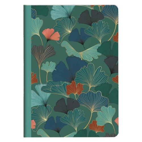 Jegyzetfüzet Clairefontaine Gaia kék, A/5, 14,8x21 cm, 48 lapos, vonalas, vegyes minta