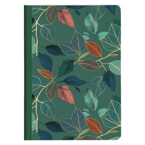 Jegyzetfüzet Clairefontaine Gaia kék, A/5, 14,8x21 cm, 48 lapos, vonalas, vegyes minta