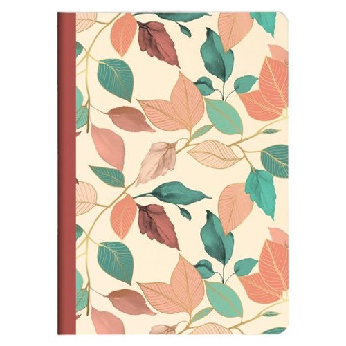 Jegyzetfüzet Clairefontaine Gaia bézs, A/5, 14,8x21 cm, 48 lapos, vonalas, vegyes minta