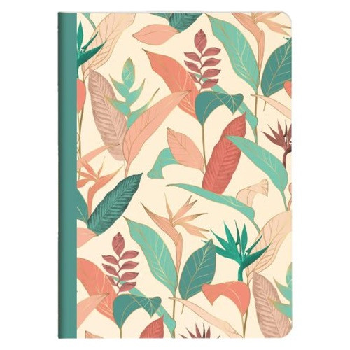 Jegyzetfüzet Clairefontaine Gaia bézs, A/5, 14,8x21 cm, 48 lapos, vonalas, vegyes minta