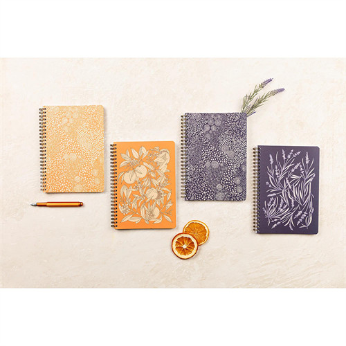 Jegyzetfüzet Clairefontaine Jardin des Sens A/5, spirálos, 74 lapos, vonalas, vegyes minta