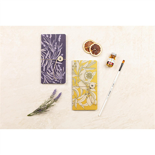 Jegyzetfüzet Clairefontaine Jardin des Sens 9x18 cm, 40 lapos, sima, vegyes minta