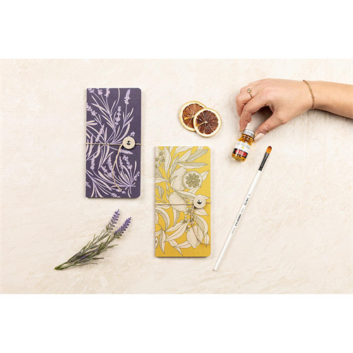 Jegyzetfüzet Clairefontaine Jardin des Sens 9x18 cm, 40 lapos, sima, vegyes minta