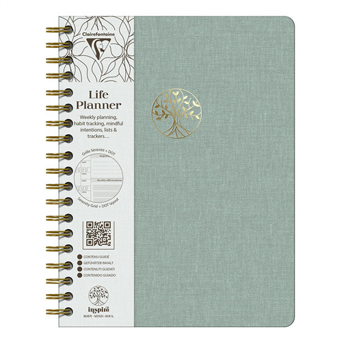 Tervező Clairefontaine Inspire A/5, spirálos, 96 lapos, vegyes minta