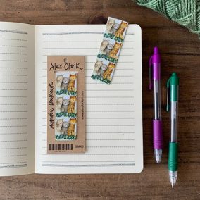 Könyvjelző Alex Clark, mágneses, 8x2,5 cm, Cicák