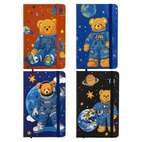   Jegyzetfüzet Centrum A/6 80 lapos vonalas kemény fedeles asztronauta macis