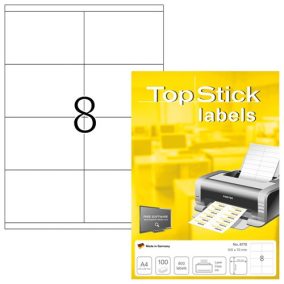 Etikett címke Topstick 105x70 mm szegéllyel 100 ív 800 db/doboz   Etikett címke Topstick 105x70 mm szegéllyel 100 ív 800 db/doboz