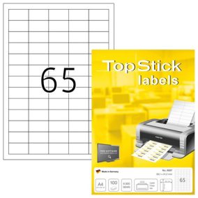 Etikett címke Topstick 38.1x21.2 mm szegéllyel 100 ív 6500 db/doboz   Etikett címke Topstick 38.1x21.2 mm szegéllyel 100 ív 6500 db/doboz