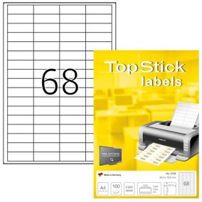Etikett címke Topstick 48.5x16.9 mm szegéllyel 100 ív 6800 db/doboz   Etikett címke Topstick 48.5x16.9 mm szegéllyel 100 ív 6800 db/doboz