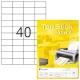 Etikett címke Topstick 52.5x29.7 mm szegéllyel 100 ív 4000 db/doboz
