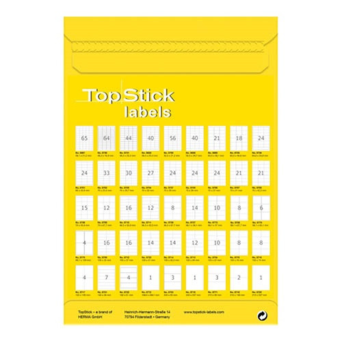 Etikett címke Topstick 70x50.8 mm szegéllyel 100 ív 1500 db/doboz