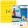 Etikett címke Herma 105x42.3 mm szegély nélküli sárga 100 ív 1400 db/doboz