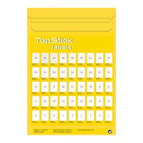 Etikett címke Topstick 48.3x25.4 mm szegéllyel 100 ív 4400 db/doboz