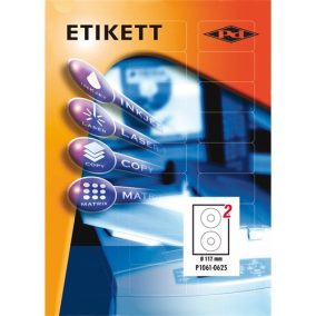 Etikett címke pd 117.5 mm CD-hez 100 ív 200 db/doboz Etikett címke pd 117.5 mm CD-hez 100 ív 200 db/doboz