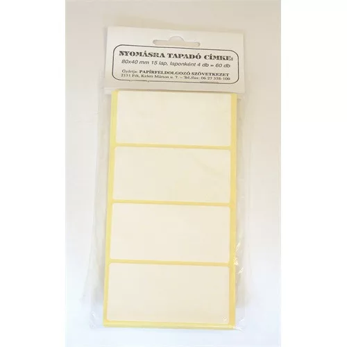 Etikett címke 80x40 mm 60 db/csomag