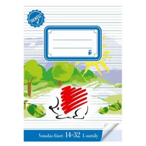   Füzet Ico Süni kisalakú bekötött sulikész vonalas 14-32 1.osztályos