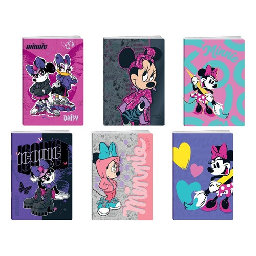 Füzet Play Minnie Mouse csillogós A/5 tűzött 50 lapos vonalas