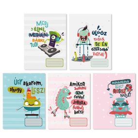 Füzet pd nagyalakú kockás Monsters