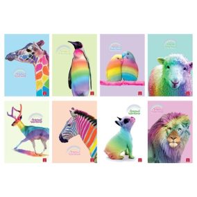 Füzet Pigna Animal Rainbow A/4 tűzött 38 lapos vonalas, margós   Füzet Pigna Animal Rainbow A/4 tűzött 38 lapos vonalas, margós