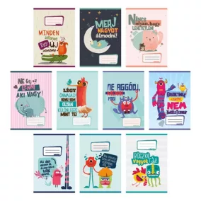 Füzet pd kisalakú 12-32 vonalas Monsters