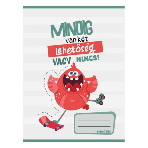 Füzet pd nagyalakú kockás Monsters