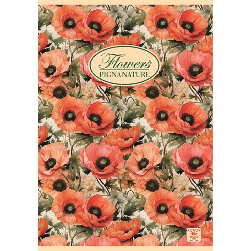 Füzet Pigna Nature Flowers A/4 tűzött 42 lapos kockás