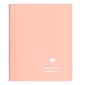 Spirálfüzet Clairefontaine Koverbook Blush A/5 80 lapos PP borítású vonalas korall   Spirálfüzet Clairefontaine Koverbook Blush A/5 80 lapos PP borítású vonalas korall