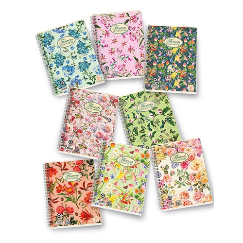 Spirálfüzet Pigna Nature Flowers A/5 60 lapos kockás