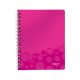 Spirálfüzet Leitz A/5 Wow vonalas rózsaszín
