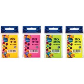   Öntapadós jegyzettömb Centrum Stick Notes 51x76 mm, 80 lapos, 4 féle neon szín