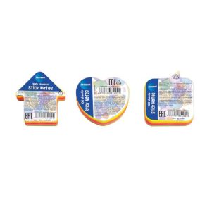   Öntapadós jegyzettömb Centrum Stick Notes 50x45 mm, 100 lapos, 5 féle neon szín, különböző formák