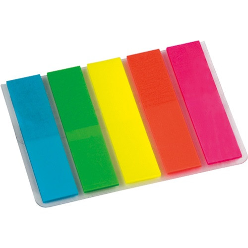 Oldaljelölő műanyag Info Notes 12x44 mm 5x25 lapos neon vegyes színek