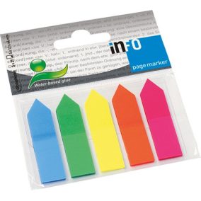   Oldaljelölő műanyag Info Notes 12x44 mm 5x25 lapos neon vegyes nyíl