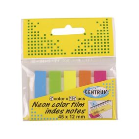   Oldaljelölő műanyag Centrum 45x12 mm 5x25 lapos neon színek