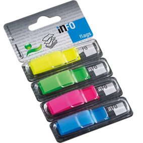   Oldaljelölő műanyag Info Notes Info Flag 12.5x43 mm 4x36 lapos neon vegyes színek