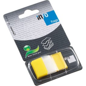  Oldaljelölő műanyag Info Notes Info Flag 25x43 mm 50 lapos áttetsző sárga