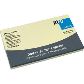 Öntapadós jegyzettömb Info Notes 125x75 mm 100 lapos sárga   Öntapadós jegyzettömb Info Notes 125x75 mm 100 lapos sárga