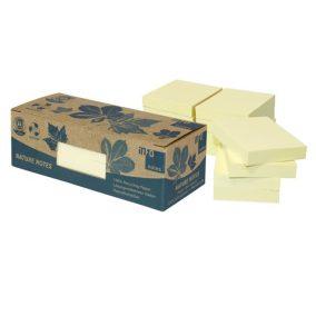   Öntapadós jegyzettömb Info Notes 50x40 mm 12x100 lapos sárga környezetbarát