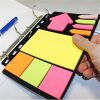 Öntapadós jegyzettömb szett Info Notes 150x220 mm vegyes színek gyűrűs betéten