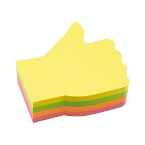   Öntapadós jegyzettömb Info Notes 70x70 mm 200 lapos neon vegyes színek kéz