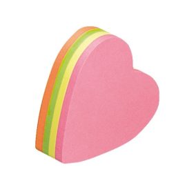   Öntapadós jegyzettömb Info Notes Cubes 70x70 mm 200 lapos neon vegyes színek szív